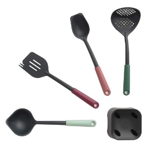 Set of 4 kitchen utensils with holder, plastic, "Tasty Plus" - Brabantia