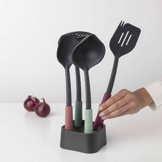 Lot de 4 ustensiles de cuisine avec support, plastique, "Tasty Plus" - Brabantia