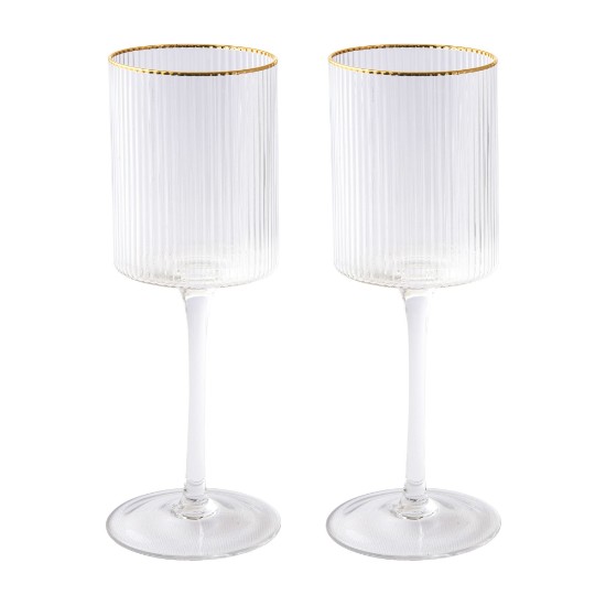 Set med 2 vinglas, gjorda av glas, 300 ml, "Gold" - Nuova R2S