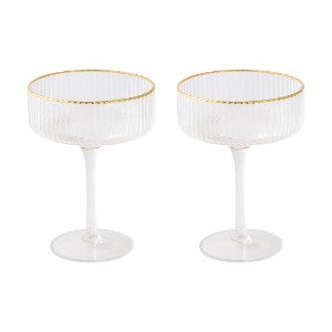 Set of 2 cocktail glasses, made from glass, 250 ml, "Gold" - Nuova R2S