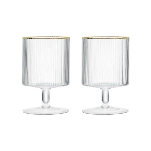 Set of 2 wine glasses, made from glass, 280 ml, "Gold" - Nuova R2S