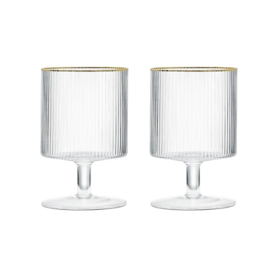 Sett med 2 vinglass, laget av glass, 280 ml, "Gold" - Nuova R2S