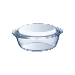 Rundt fat, laget av varmebestandig glass, 1,6 L + 0,5 L, "4 i 1" - Pyrex