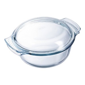 Round dish with lid, made of heat-resistant glass, 3.5 L + 1.4 L, "Classic" - Pyrex