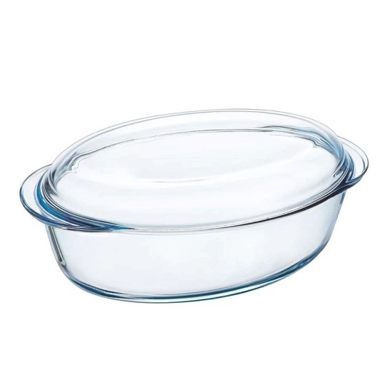 Oval skål med lock, tillverkad av värmebeständigt glas, 3,1 L + 1 L, "Slow Cook" - Pyrex