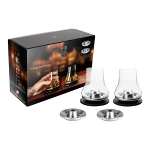 Set of 2 whiskey glasses, with cooling base, "Experience" - Peugeot