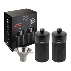 Set of 2 salt and peppercorn grinders, 12 cm, "Line", with stainless steel funnel - Peugeot