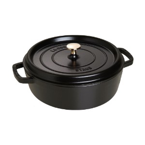 Shallow Cocotte, cast iron, 28cm/5.7L, Black - Staub