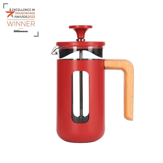 Coffee maker, made from borosilicate glass, 350 ml, "Pisa", Red - La Cafetiere