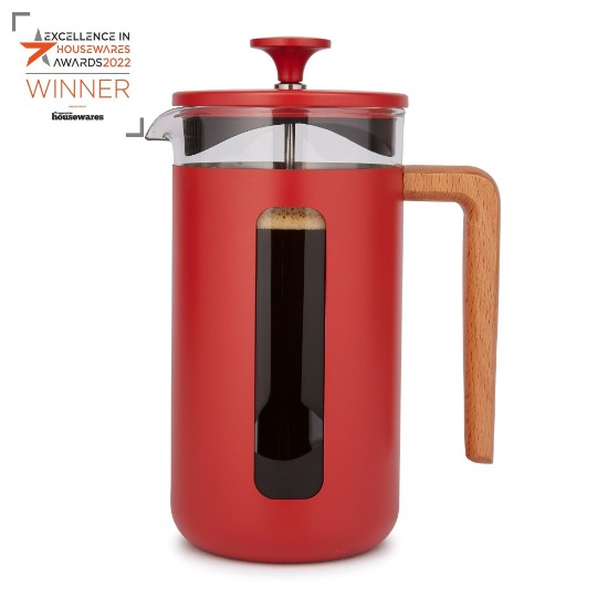 Coffee-maker, made from borosilicate glass, 1L, "Pisa", Red - La Cafetiere