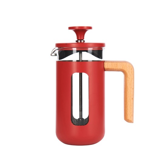 Coffee maker, made from borosilicate glass, 350 ml, "Pisa", Red - La Cafetiere