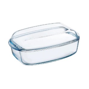 Mias dronuilleogach le clúdach, déanta as gloine borosilicate, teas-resistant, 2.9L + 1.6L "Slow Cook" - Pyrex