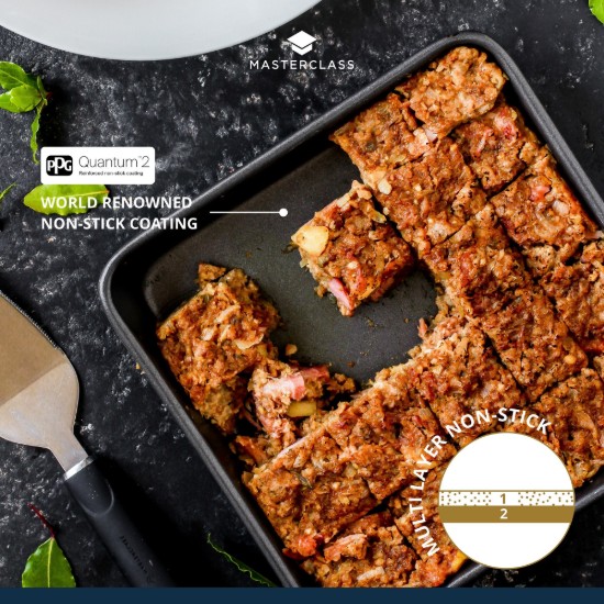 Baking tray, square, steel, 23 x 23 cm, "MasterClass" - Kitchen Craft