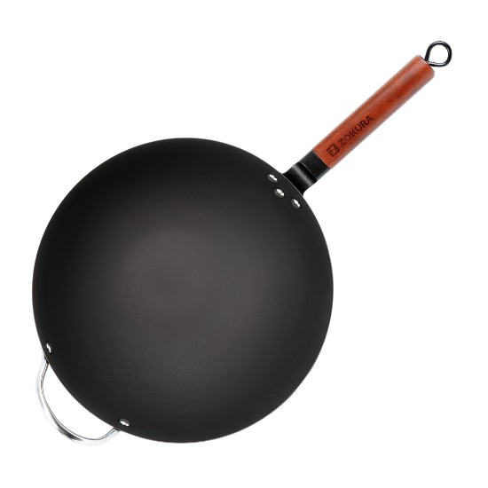 Poêle wok, acier carbone, 32 cm - Zokura