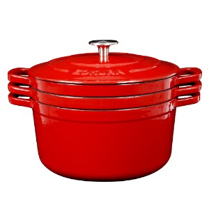 Sett ta '3 oġġetti tat-tisjir, stackable, 25 cm, ħadid fondut - Zokura