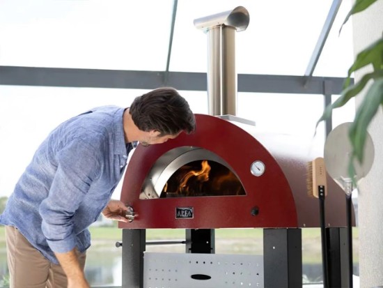 Forno a legna per pizza, Moderno 2 Pizze, Rosso - Alfa