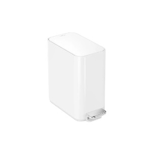 Lixeira de pedal, 5 L, aço inoxidável, Branco - simplehuman