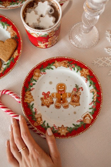 Sæt med 4 desserttallerkener, porcelæn, 19 cm, "Fancy Gingerbread" - Nuova R2S