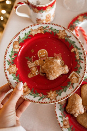 Sæt med 4 desserttallerkener, porcelæn, 19 cm, "Fancy Gingerbread" - Nuova R2S