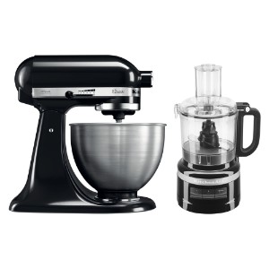 Сет од 4,3 Л Цлассиц@ миксер за постоље и 1,7 Л кухињски процесор, Onyx Black - KitchenAid