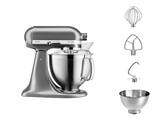 Настольный миксер с откидной головкой, 4,8 л, модель 185, Artisan, Medallion Silver - KitchenAid