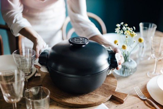 Borma tat-tisjir Cocotte, taċ-ċeramika, 26.5cm /4L, "Delight", Slate - Emile Henry