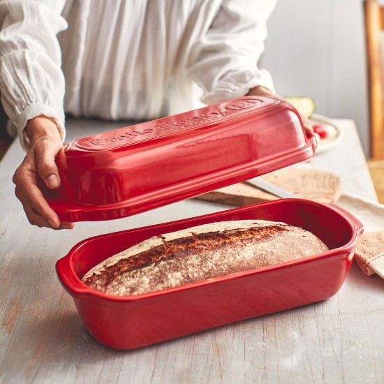 Batard bread baking pan, ceramic, 39x16.5 cm/4.5 l, Burgundy - Emile Henry 