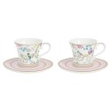 Set 2 tazzine caffè con piattini, porcellana, 80 ml, "Birds Melody" -