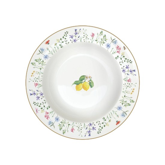 Zupas šķīvis, porcelāns, 21.5cm, "Fleurs et Citrons" - Nuova R2S