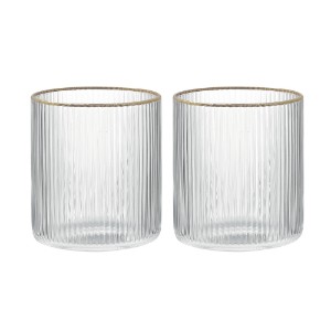 Set med 2 dricksglas, gjorda av glas, 320 ml, "Gold" - Nuova R2S