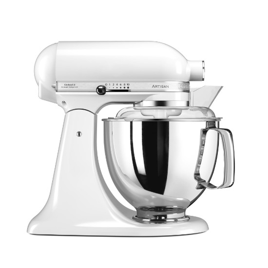 Meascthóir "Artisan", 4.8L, múnla 175, dath "White" - branda KitchenAid