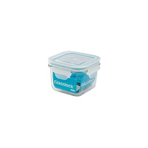 Square food container, made from glass, 210 ml, Blue - Glasslock