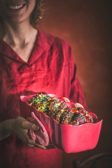 Sponge cake baking pan, ceramic, 28.5 x 13cm / 1.8 L, Rose Candy - Emile Henry