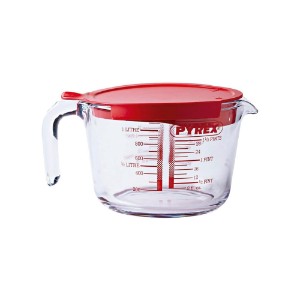 Measuring mug, with lid, heat-resistant glass, 1000 ml - Pyrex