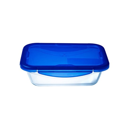 Rectangular glass food container, with airtight lid, heat-resistant glass, 20x15cm/0.8L, "Cook&Go" - Pyrex