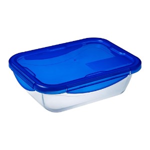 Obdĺžniková sklenená nádoba na potraviny, so vzduchotesným vekom, žiaruvzdorné sklo, 30x23cm/3,5L, "Cook&Go" - Pyrex