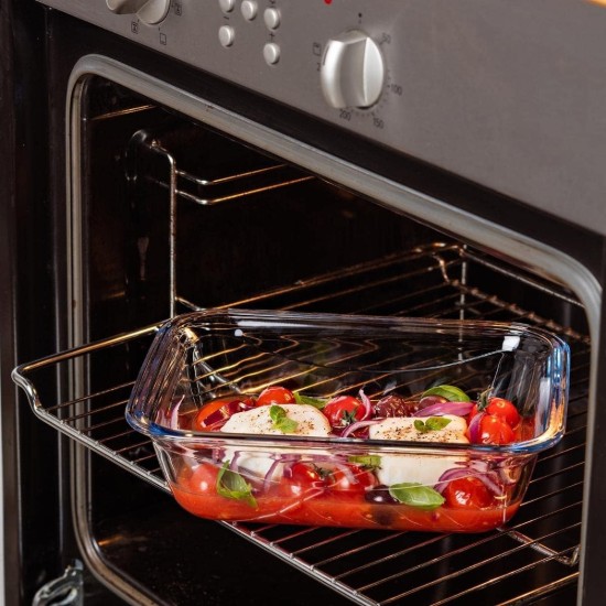 Rectangular glass food container, with airtight lid, heat-resistant glass, 30x23cm/3.5L, "Cook&Go" - Pyrex