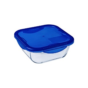 Square food container, with airtight lid, heat-resistant glass, 16x16cm/0.8L, "Cook&Go" - Pyrex