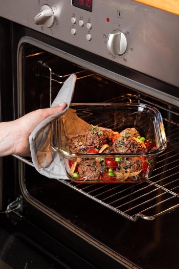 Square food container, with airtight lid, heat-resistant glass, 16x16cm/0.8L, "Cook&Go" - Pyrex