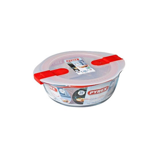 Yuvarlak yemek kabı, kapaklı, ısıya dayanıklı cam, 18cm/1L, "Pişir ve Isıt" - Pyrex