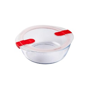 Coimeádán bia babhta, le clúdach, gloine teas-resistant, 23cm / 2.3L, "Cócaireacht & Teas" - Pyrex