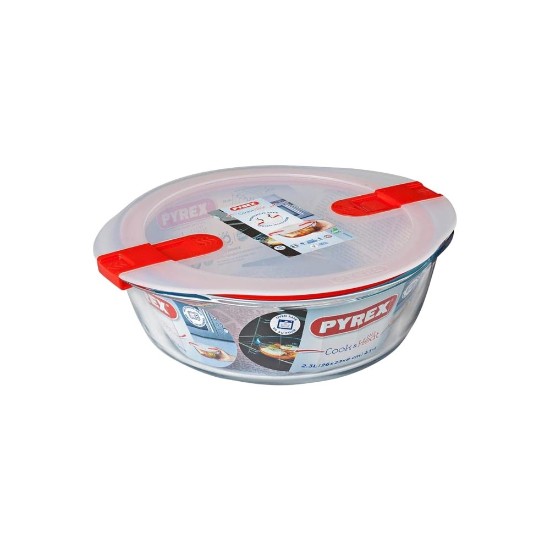 Round food container, with lid, heat-resistant glass, 23cm/2.3L, "Cook&Heat" - Pyrex