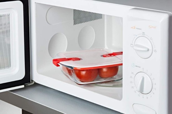 Square food container, with lid, heat-resistant glass, 25x22cm/2.2L, "Cook&Heat" - Pyrex