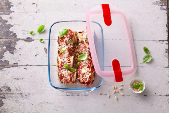 Rectangular food container, with lid, heat-resistant glass, 23x15cm/1.2L, "Cook&Heat" - Pyrex