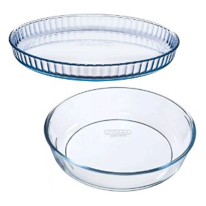 Set od 2 kalupa za pečenje kolača, staklo otporno na toplinu, 26 cm/28 cm - Pyrex