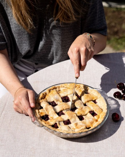 Tart baking tray, with handles, heat-resistant glass, 26x23cm/1.3L, "Iconics" - Pyrex