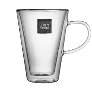 Dubbelväggig mugg, glas, 280ml, "Jupiter" - La Mediterranea