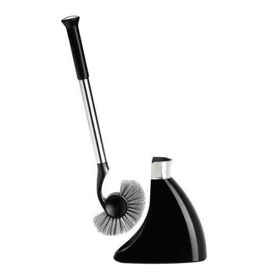 Brosse WC avec support, 47,2 cm, Noir - simplehuman