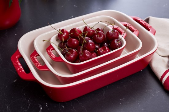 Sæt med 3 rektangulære fade, keramiske, Cherry - Staub