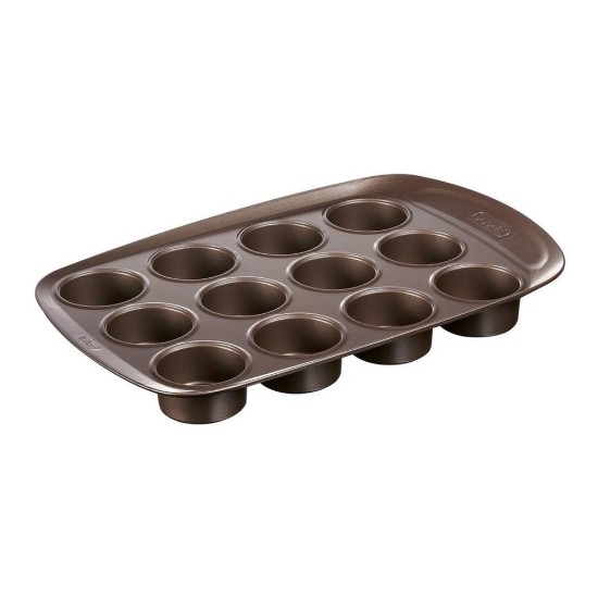 12-compartment muffin baking pan, carbon steel, 38x25.5cm, "Asimetria" - Pyrex